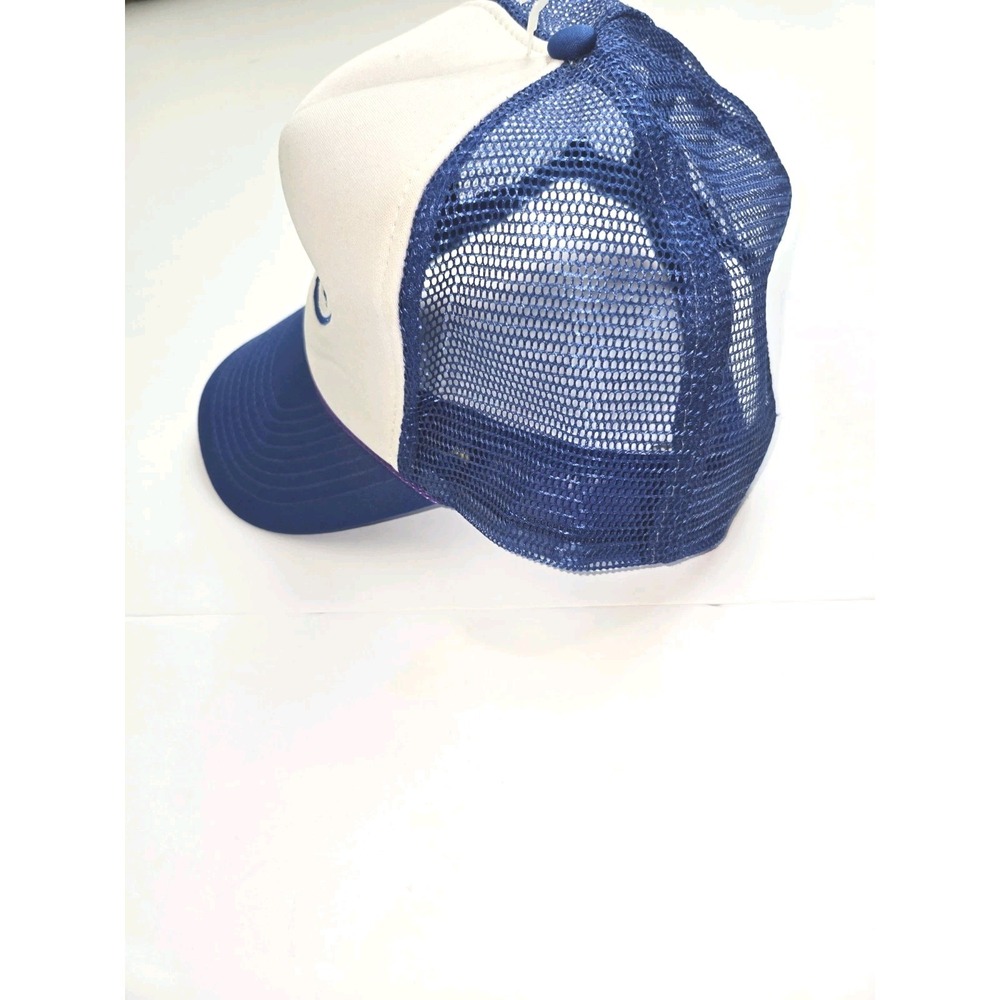 Vintage New York Mesh Trucker Hat Snapback Cap Nissin White Blue EUC - Picture 9 of 11